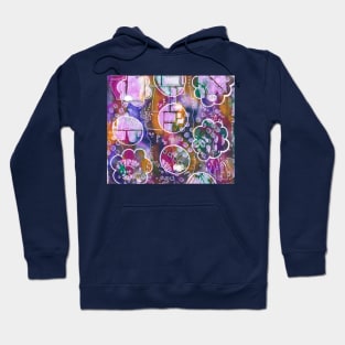 Flower and Circles Print Hoodie